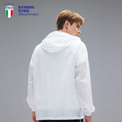 【官方正版】意大利国家队 | 白色拉链外套夏季防晒连帽款外穿 商品图3