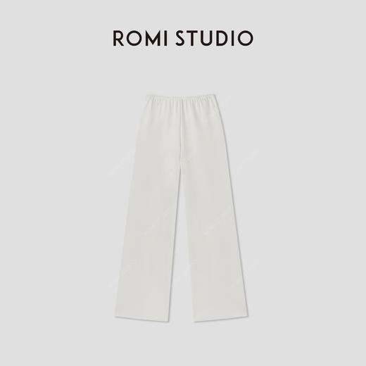ROMI STUDIO“舒适夏日”醋酸凉感轻薄松紧腰直筒休闲裤 RWCSXM2985 商品图0