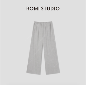 ROMI STUDIO“轻松随性”精纺羊毛松紧腰宽松阔腿休闲裤 RWCSXM2573【发货时间：25-30天】