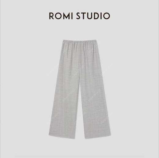 ROMI STUDIO“轻松随性”精纺羊毛松紧腰宽松阔腿休闲裤 RWCSXM2573【发货时间：25-30天】 商品图0