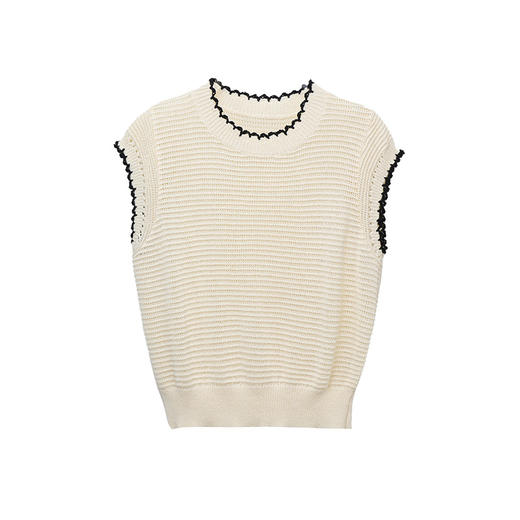 「自」全新升级【铂金会员257/天猫349/差价92】(11527)洛诗琳韩版简约设计感上衣2025夏季新款通勤百搭镂空针织衫 商品图4