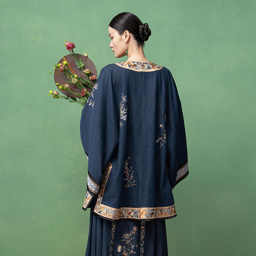 【林栖设计小店】【现货 】天丝牛仔外套氅衣新中式2025早秋新款上衣女1953113 商品图9