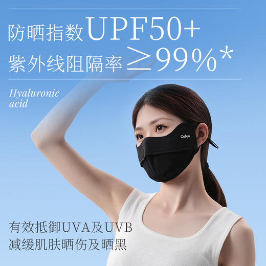 可孚玻尿酸防晒口罩女高颜值2025新款3d立体夏天防紫外线护眼角型 商品图2