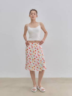 Evistub女装/E-5XDK473/夏日彩绘印花半裙女夏季