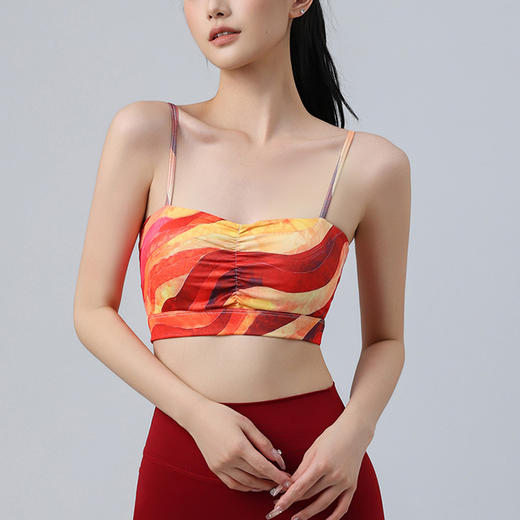 【126元任选2件】跃牌【漫西】系列 时尚吊带瑜伽背心运动健身瑜伽套装带可拆卸胸垫Y219 商品图3