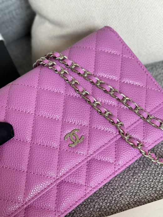 香奈儿woc链条包🉐️牛皮-紫色银扣（粗球纹） 商品图1