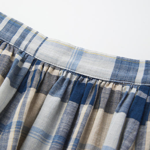 ROMI STUDIO“松弛优雅”复古格纹棉质薄纱高腰A字半身裙RWCSXL4391【发货时间：25-30天】 商品图2