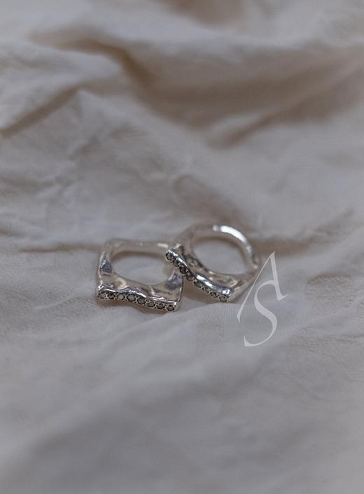 Rose Maria 25AW roky冰白色原矿钻八颗排镶手工银戒 商品图2