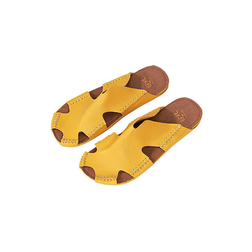 绽放女装268朵/限量复活款·文艺多色真皮豆豆底休闲平跟拖鞋女款 商品图4