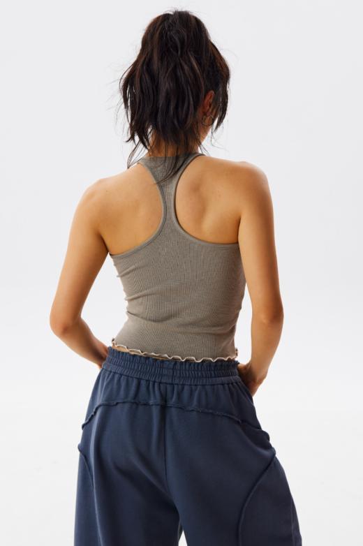 CryingCenter 美肩背卷边迷你logo弹力背心 哭喊中心 商品图4