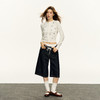 Ariseism 复古设计感阔腿7分牛仔裤女春季水洗做旧直筒牛仔中裤 商品缩略图3
