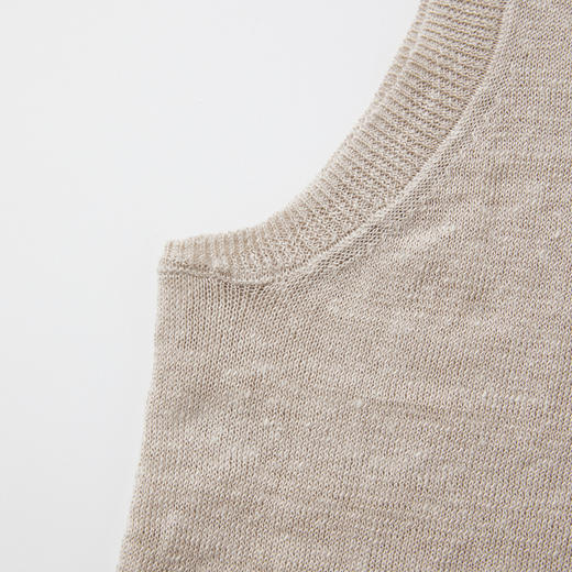 ROMI STUDIO“质感亚麻”100%欧洲进口亚麻V领针织背心 RWCRSZ3293 商品图3