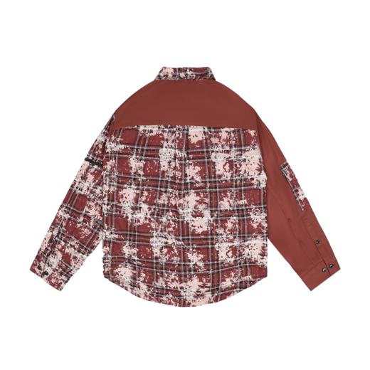 D.Desirable -不对称做旧格纹拼接衬衫 商品图1