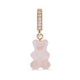 订购4周到｜CRYSTAL HAZE-Crystal Nostalgia Bear-pave-玫瑰石英小熊 吊坠（金色环扣）［挪威设计师］