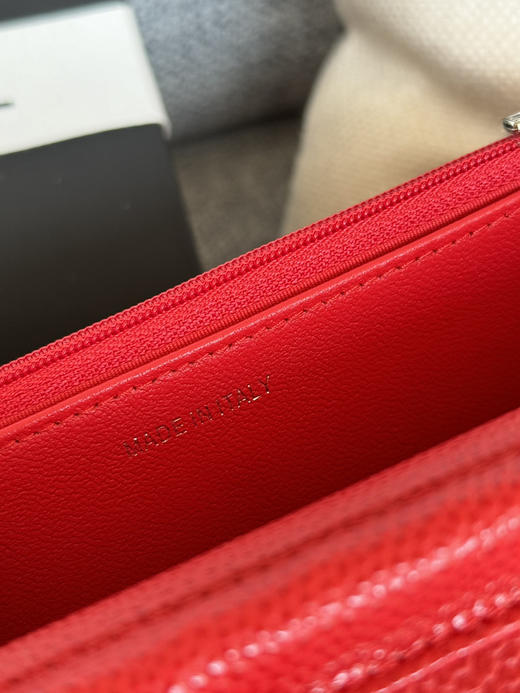 香奈儿woc链条包🉐️牛皮-红色银扣（粗球纹） 商品图6