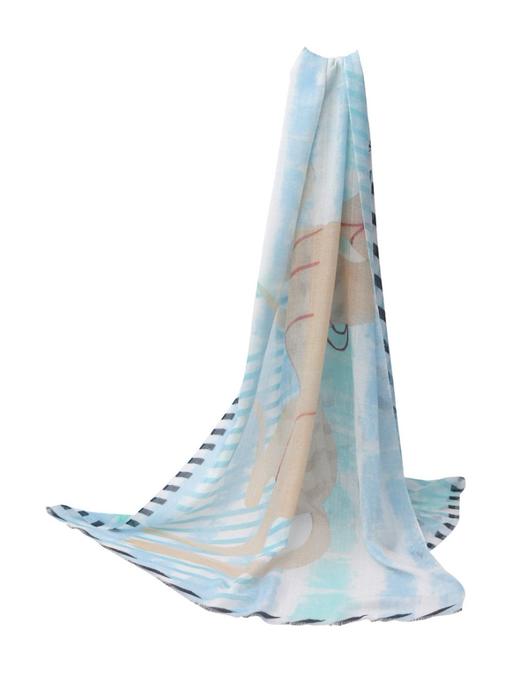 羊绒印花艺术披肩之敦煌骏马  SJS18P759N 商品图0