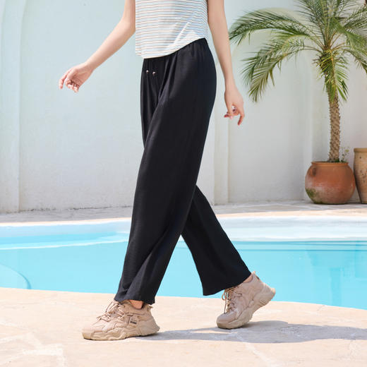 半身缘女裤 夏季轻盈绵软吸湿透气垂感百搭休闲裤252102U10302842 商品图5