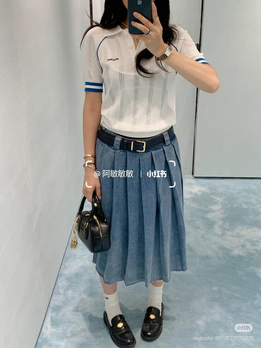 710-1 独家圆正 miu撞色针织polo衫 167/135穿40码 商品图13