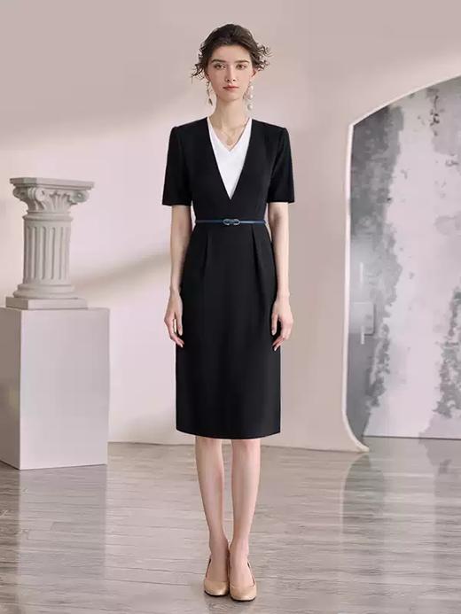 IWY/简单大方假两件西装连衣裙女夏季新款高级感优雅气质显瘦收腰裙子Q1396 商品图0