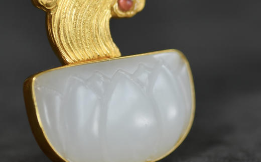 24k金如意树18k金镶嵌和田玉胸针吊坠两用款 商品图3