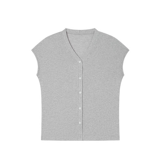 【自由随性，时髦百搭】夏季莱赛尔天丝亚麻针织短袖   V领纽扣开衫短袖 & 圆领撞色短袖 商品图4