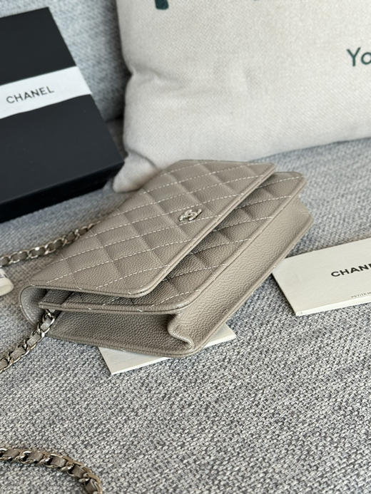 香奈儿woc链条包🉐️牛皮-灰色银扣（粗球纹） 商品图0