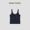 ROMI STUDIO“简约复古”莫代尔棉U领绑带撞色针织背心 RWCRSL4576【发货时间：25-30天】 商品缩略图1