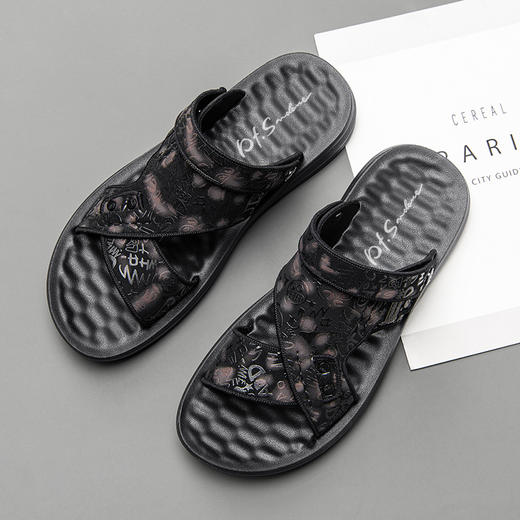 圣得西男鞋2024年夏季新款男士中青年户外软底防滑沙滩凉拖鞋潮 商品图1