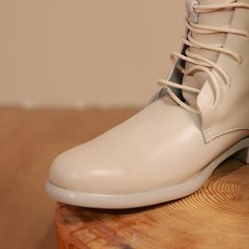 【抖音专属】秋款米白色靴子（8197-1白色）