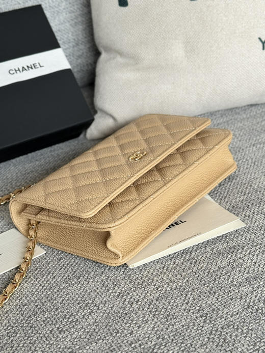 香奈儿woc链条包🉐️牛皮-杏色金扣（粗球纹） 商品图0