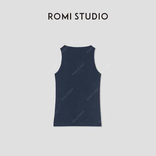 ROMI STUDIO“简约优雅”轻盈柔软一字领高弹力罗纹背心 RWCSSH2371 商品图3