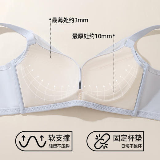 【商场同款】熳洁儿 云朵系列小胸聚拢云感棉一片式无钢圈中厚百搭光面25201516 商品图2