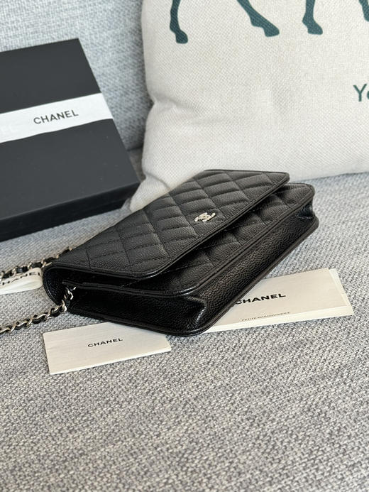 香奈儿woc链条包🉐️牛皮-黑色银扣（粗球纹） 商品图0