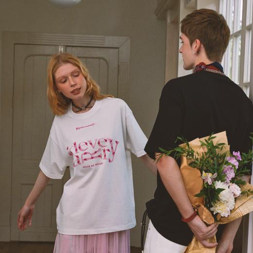 【明星同款】IDEVERRAY轻奢高级感设计短袖t恤男士字母重磅情侣宽松休闲上衣女21MSL-TM905 商品图5