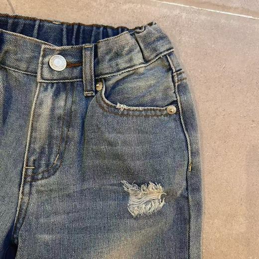 2025春夏款中大童好版型水洗颜色很经典破洞直筒薄软牛仔长裤！ 商品图2