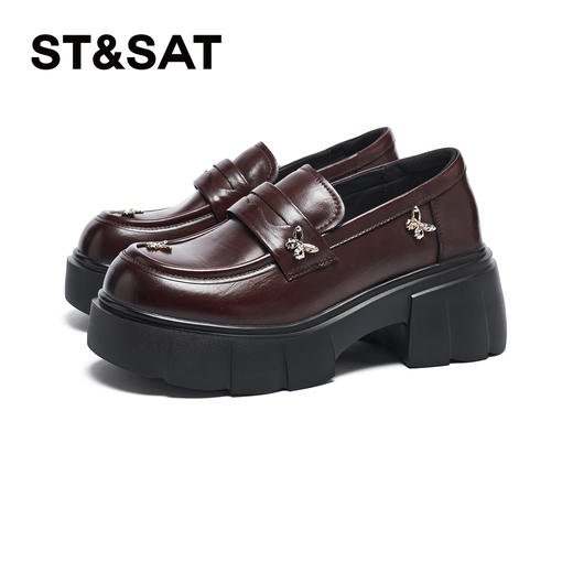 星期六时髦蝴蝶扣饰厚底乐福鞋SSD3111493 商品图7