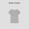 ROMI STUDIO“简约舒适”花纱灰棉质圆领弹力修身短袖T恤RWCRS41653 商品缩略图1