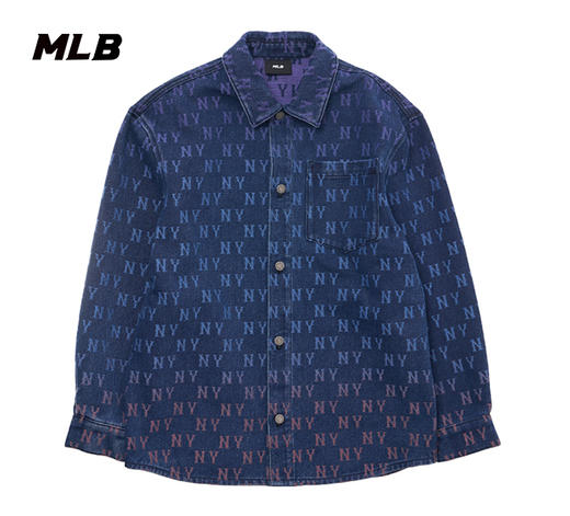 【M断码服】【微瑕，如无货做退款处理】MLB时尚满印渐变彩色老花24秋冬新款牛仔外套3ADRM0144 商品图1