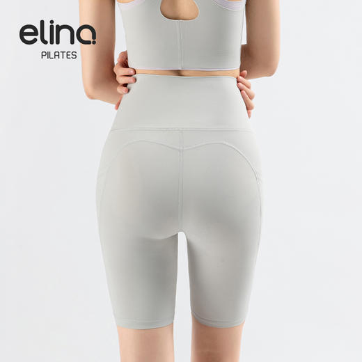 一恋普拉提 2025夏季新款弹力高腰裸感莱卡塑型侧口袋五分裤瑜伽短裤EMM5201 商品图2