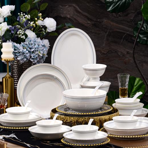 凡瑞斯白浪银滩8人用32头骨瓷餐具 商品图0