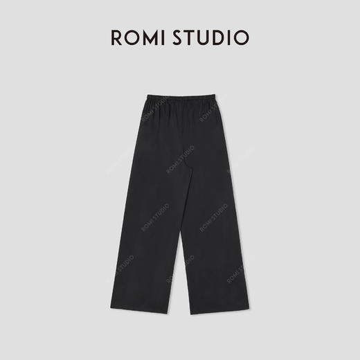 ROMI STUDIO“简约随性”舒适纯棉哑光雾感松紧腰休闲裤RW24WXH1398（现货） 商品图1