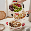 【复古美感，轻奢果盘】蝴蝶结干果盘 多层家用客厅分格带盖糖果盒 ins风零食摆放盘水果盘-QQ 商品缩略图0