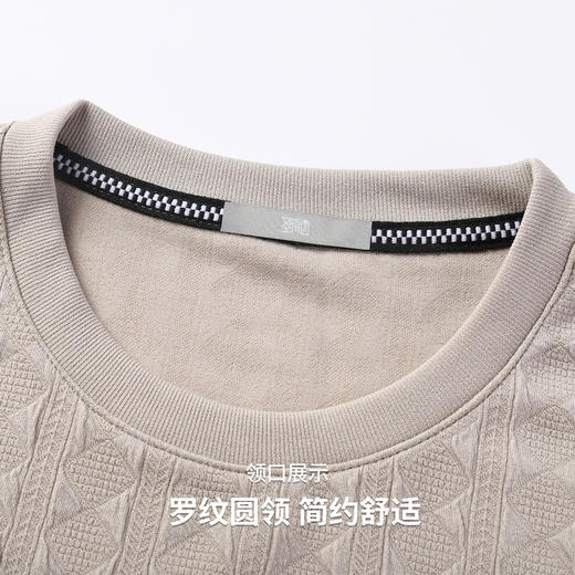 圣得西2025年秋季新款多色提花工艺休闲百搭男士圆领T恤长袖上衣 商品图7