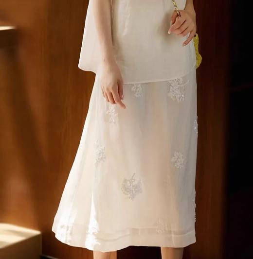 ORIGNAL&CO繁花亮片刺绣棉麻小白裙套装，奢牌同款刺绣工艺，棉麻混纺面料，轻盈有气质【3-5天发货，周末顺延】【G】 商品图1
