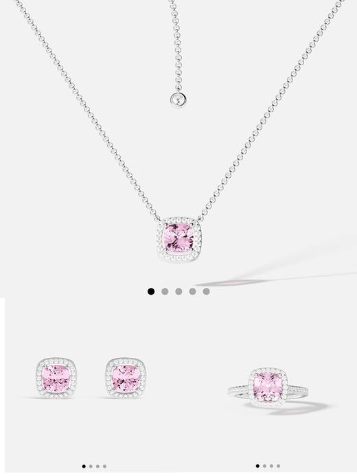 现货 THS-无 ap家 Monaco 玫瑰密镶方形粉钻饰品 耳饰/项链/戒指 3色 CU1316 商品图4