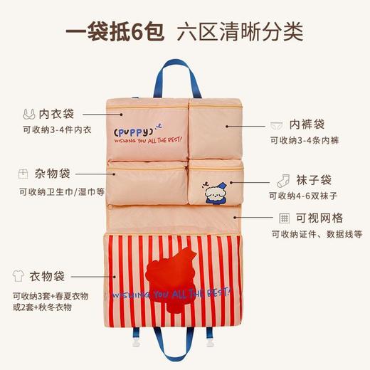 【旅行收纳包，轻量化出行】出差旅行整理包 可悬挂分格衣物收纳袋 大容量多功能 户外便携手提袋-QQ 商品图3