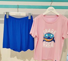 【我是鲨鱼我不怕】SCHIESSER德国舒雅男童莫代尔鲨鱼上衣短袖短裤套装线下实体店实拍3B/18200H