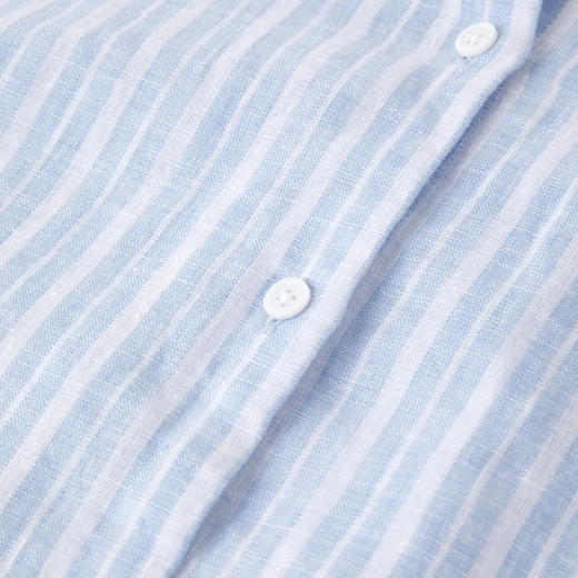 ROMI STUDIO“夏日清新”100%色织亚麻浅蓝条纹翻领衬衫 RWCSSA4491【发货时间：25-30天】 商品图3