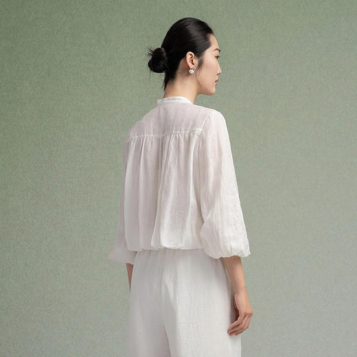 【林栖设计小店】（现货）苎麻衬衣绣花百搭气质宽松显瘦2025秋季新款V领上衣女F1953199 商品图10