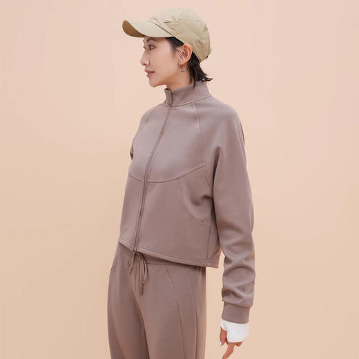 【3~5天发货】跃牌【美度空间】系列 秋冬气质立领运动外套长袖修身百搭显瘦健身服大口袋宽松休闲上衣 商品图1